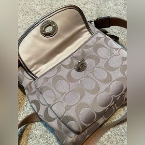 Taupe Coach crossbody bag